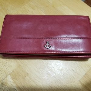 Harbour & 2nd Brick Red Leather Wallet Like New